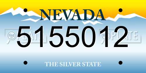 5155012 Nevada License Plate