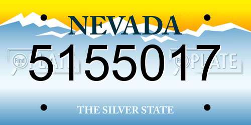 5155017 Nevada License Plate