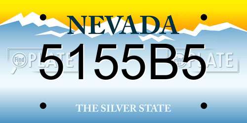 5155B5 Nevada License Plate