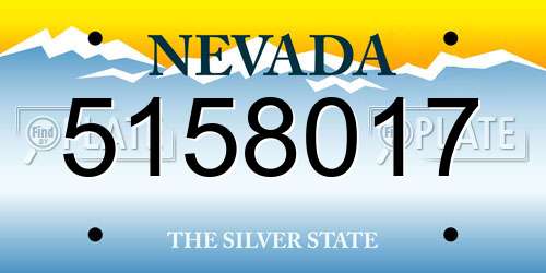 5158017 Nevada License Plate