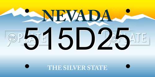 515D25 Nevada License Plate