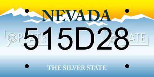 515D28 Nevada License Plate