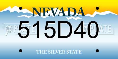 515D40 Nevada License Plate