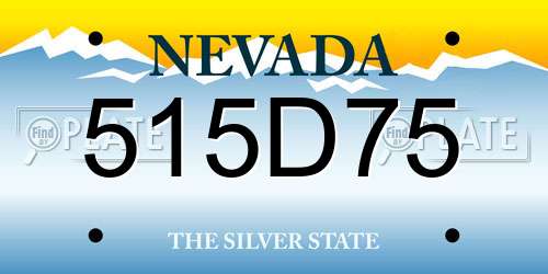 515D75 Nevada License Plate