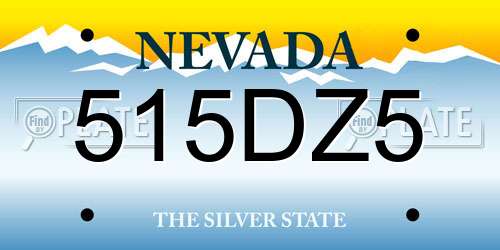 515DZ5 Nevada License Plate