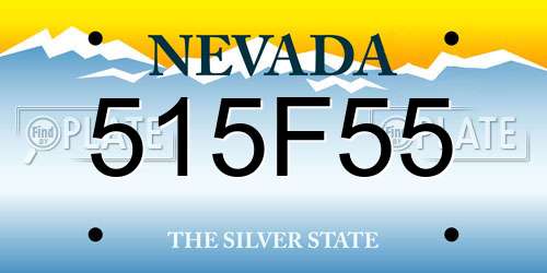 515F55 Nevada License Plate