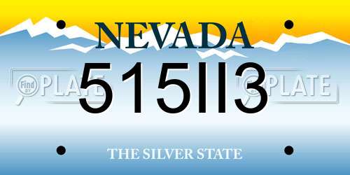 515II3 Nevada License Plate