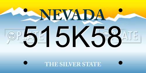 515K58 Nevada License Plate