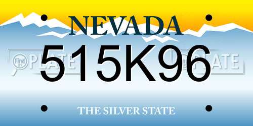 515K96 Nevada License Plate