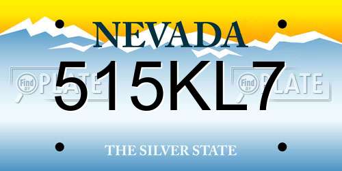 515KL7 Nevada License Plate