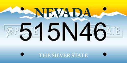 515N46 Nevada License Plate