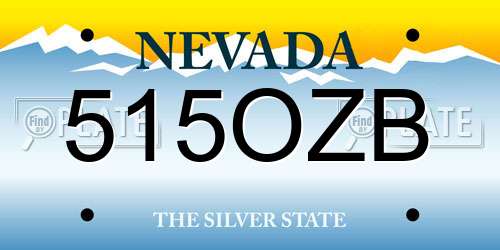 515OZB Nevada License Plate