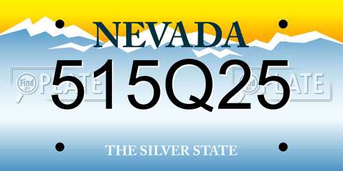 515Q25 Nevada License Plate