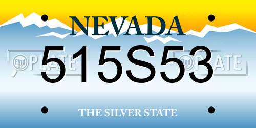 515S53 Nevada License Plate