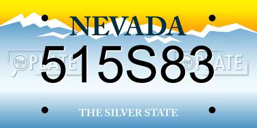 515S83 Nevada License Plate