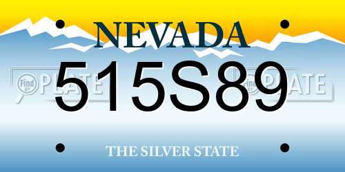 515S89 Nevada License Plate