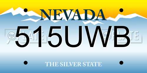 515UWB Nevada License Plate