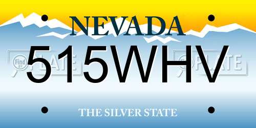 515WHV Nevada License Plate
