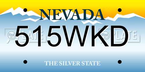 515WKD Nevada License Plate