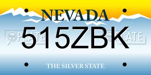 515ZBK Nevada License Plate
