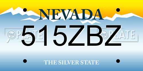 515ZBZ Nevada License Plate