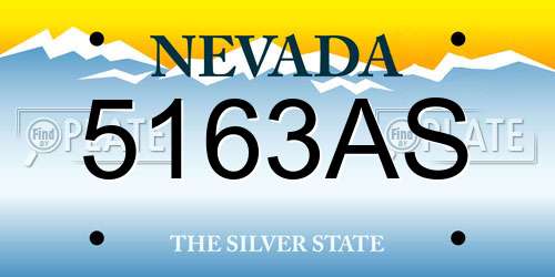 5163AS Nevada License Plate