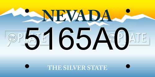 5165A0 Nevada License Plate