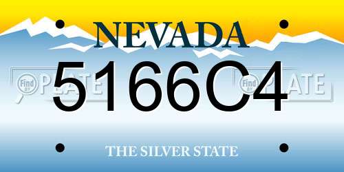 5166C4 Nevada License Plate