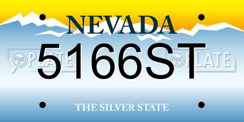 5166ST Nevada License Plate