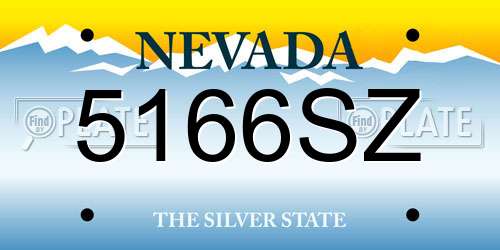 5166SZ Nevada License Plate
