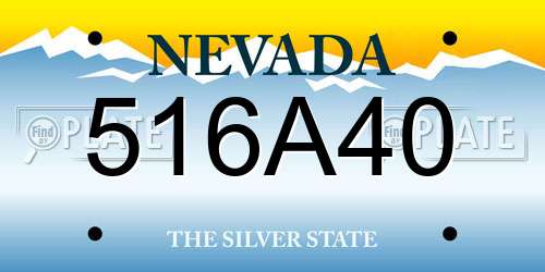 516A40 Nevada License Plate