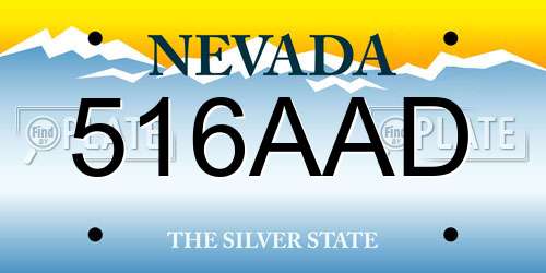 516AAD Nevada License Plate