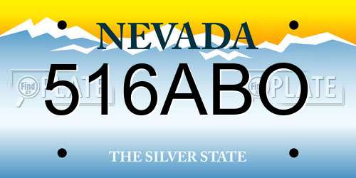 516ABO Nevada License Plate
