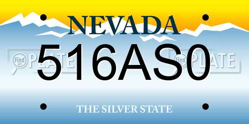 516AS0 Nevada License Plate