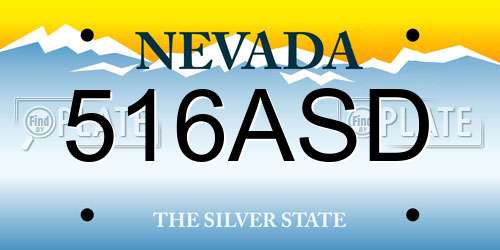 516ASD Nevada License Plate