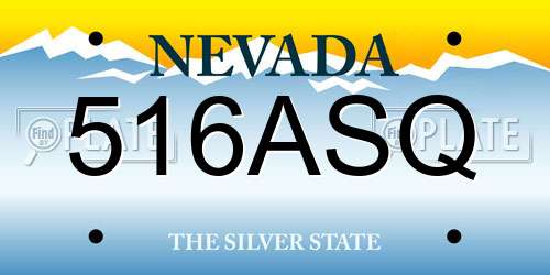 516ASQ Nevada License Plate