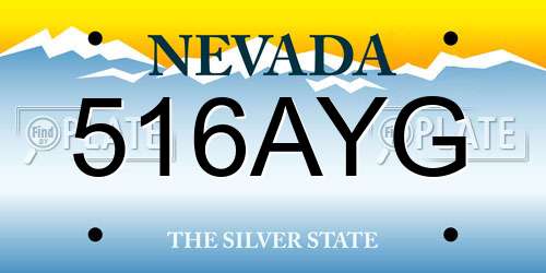 516AYG Nevada License Plate