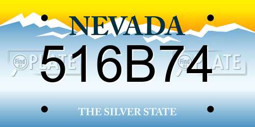 516B74 Nevada License Plate