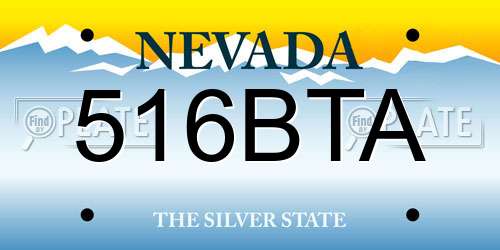 516BTA Nevada License Plate