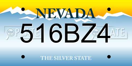 516BZ4 Nevada License Plate