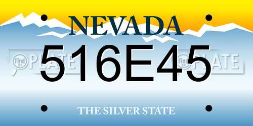 516E45 Nevada License Plate