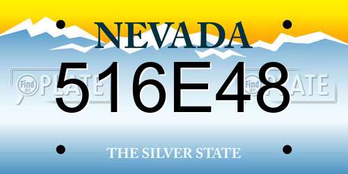 516E48 Nevada License Plate