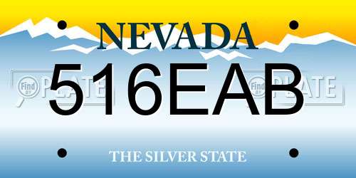 516EAB Nevada License Plate