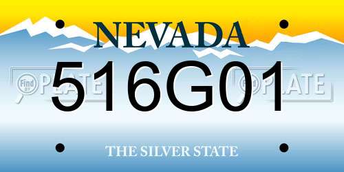 516G01 Nevada License Plate