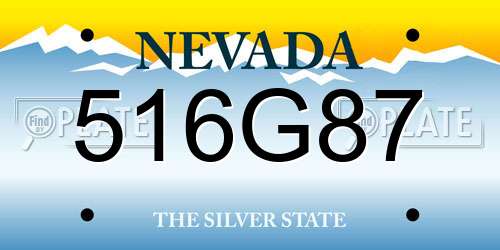 516G87 Nevada License Plate