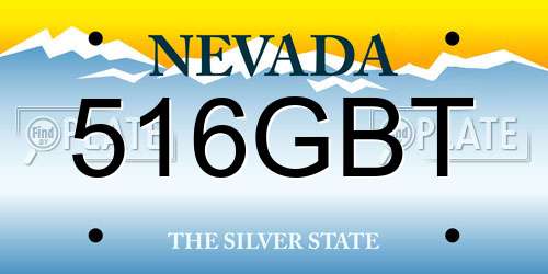 516GBT Nevada License Plate