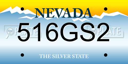 516GS2 Nevada License Plate