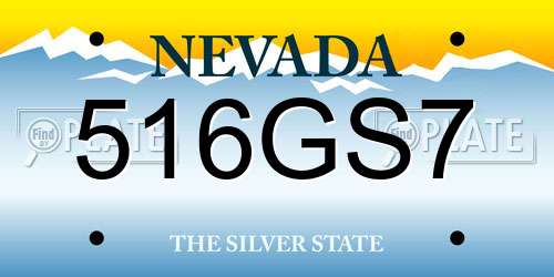 516GS7 Nevada License Plate