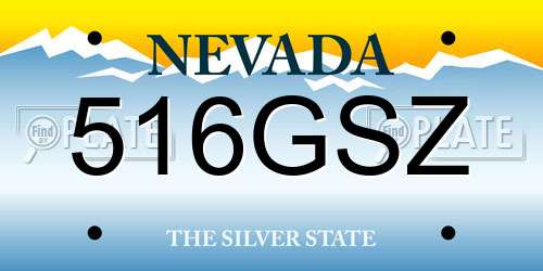 516GSZ Nevada License Plate