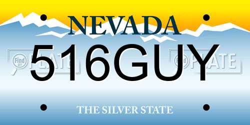 516GUY Nevada License Plate